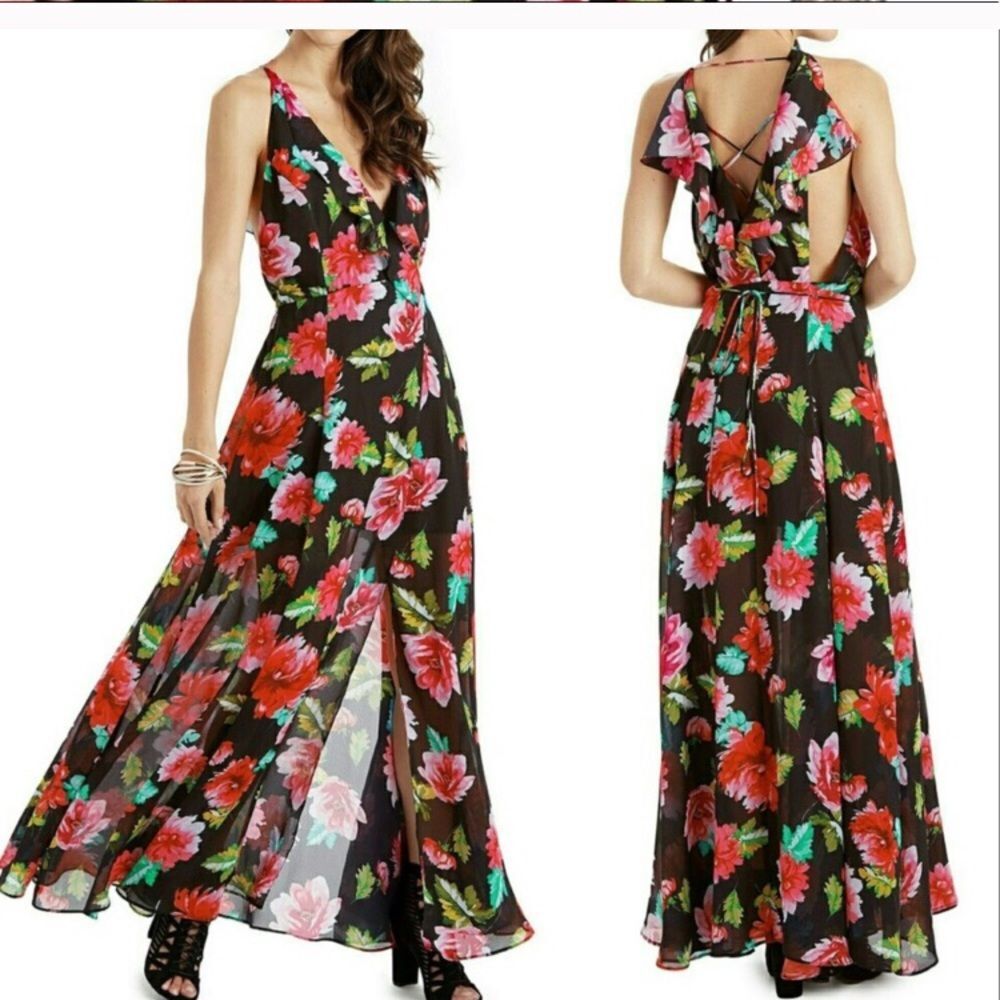 XOXO Flowy Wrap Maxi Dress